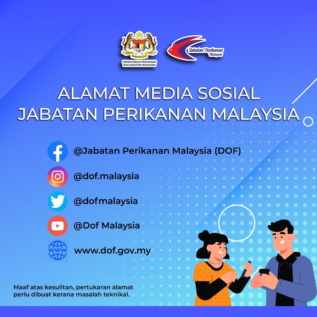 Hebahan e-poster alamat laman sosial Jabatan Perikanan Malaysia